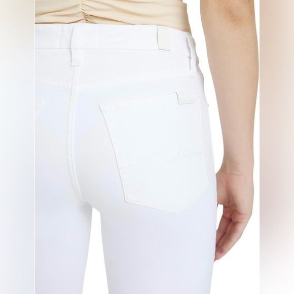 7 For All Mankind Kimmie Mid-Rise Stretch Boot-Cut Jeans In White Size 26 NTW - Picture 12 of 17